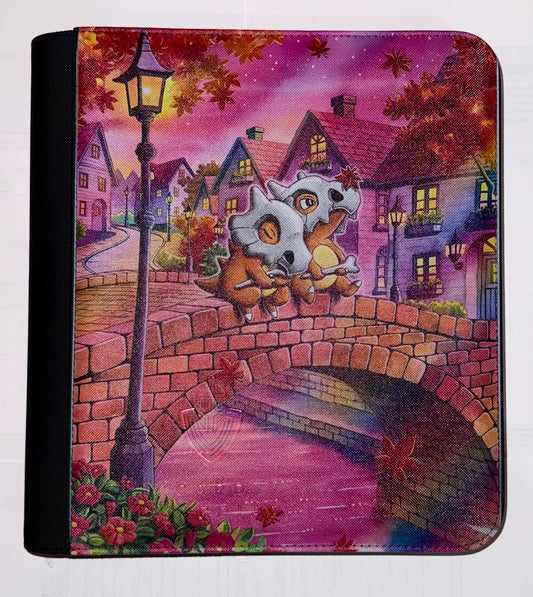 TCG Bound Card Guardian 4-pocket top loader binder UV printed with Cubone Art Rare Gem Pack Vol 3 Chinese exclusive Pokemon card